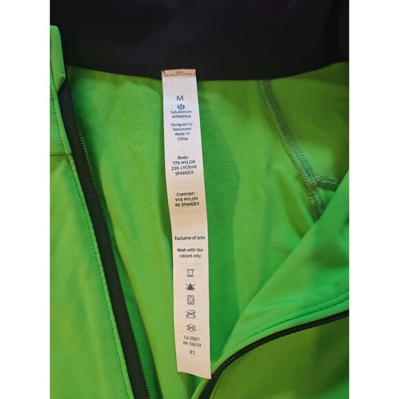 Lululemon Pullover Mens Medium Green Surge Quarter Zip Reflective Running Nylon - Picture 2 of 7